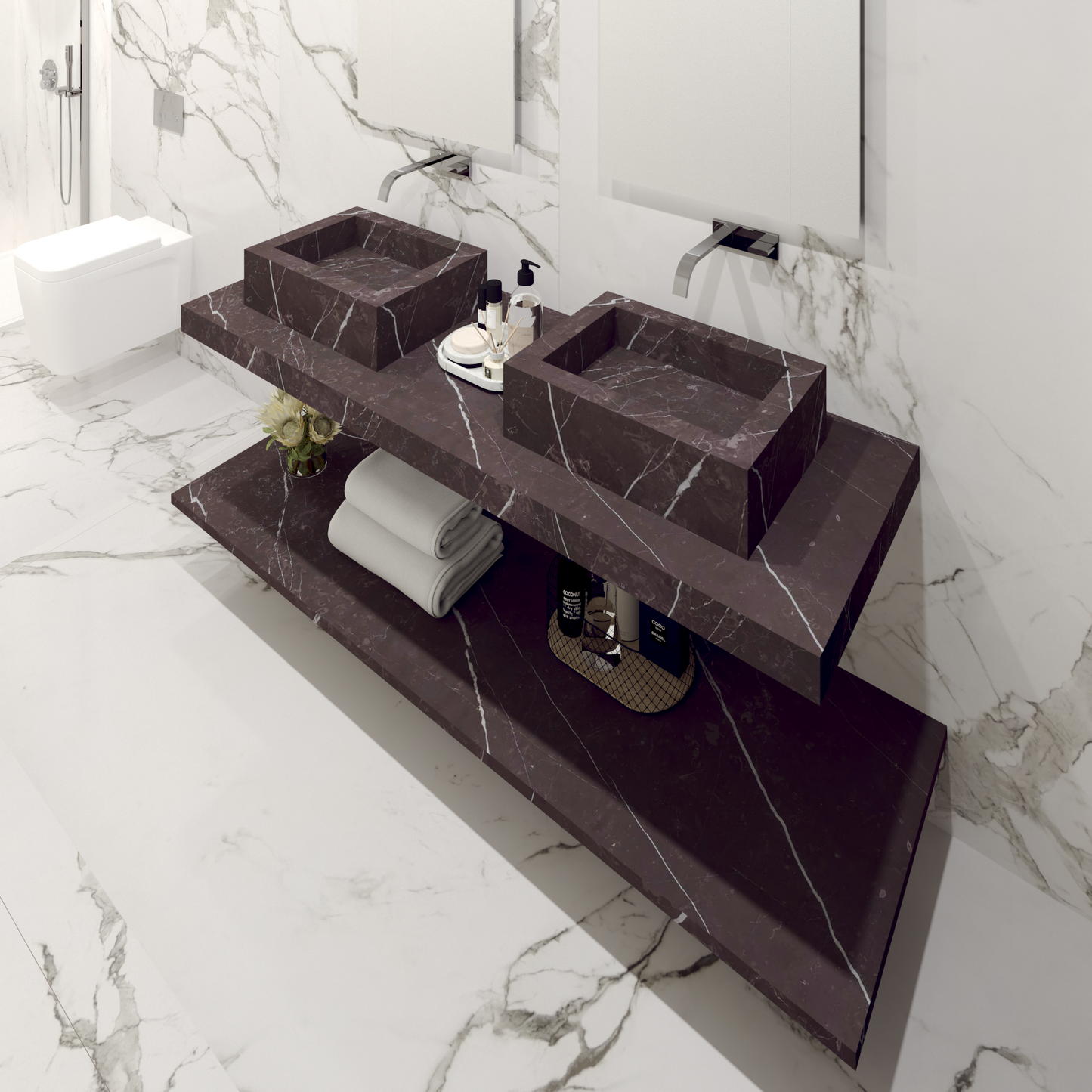 Lavabo sovrapposto Cuba mod. Allegra - 52 x 40 x 15 cm 