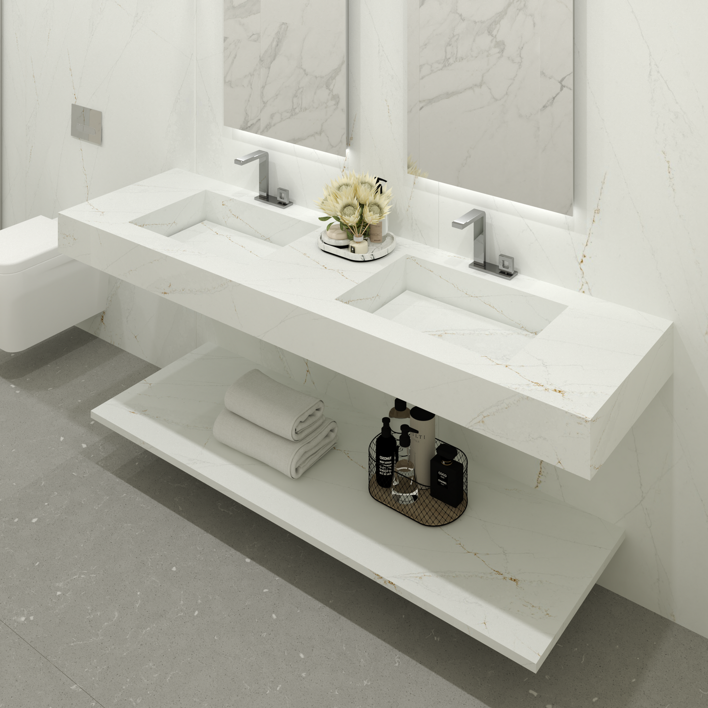 Cuba washbasin mod. Mariella - 150 x 55 x 15 cm 