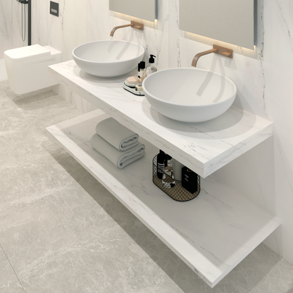 Washbasin Double overlapping basin mod. Giulia - 150 x 55 x 15 cm 