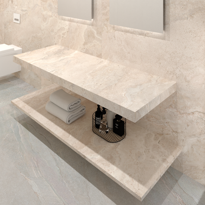 Washbasin Double overlapping basin mod. Giulia - 150 x 55 x 15 cm 