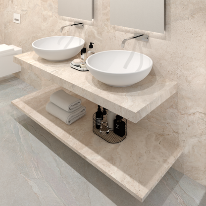 Washbasin Double overlapping basin mod. Giulia - 150 x 55 x 15 cm 