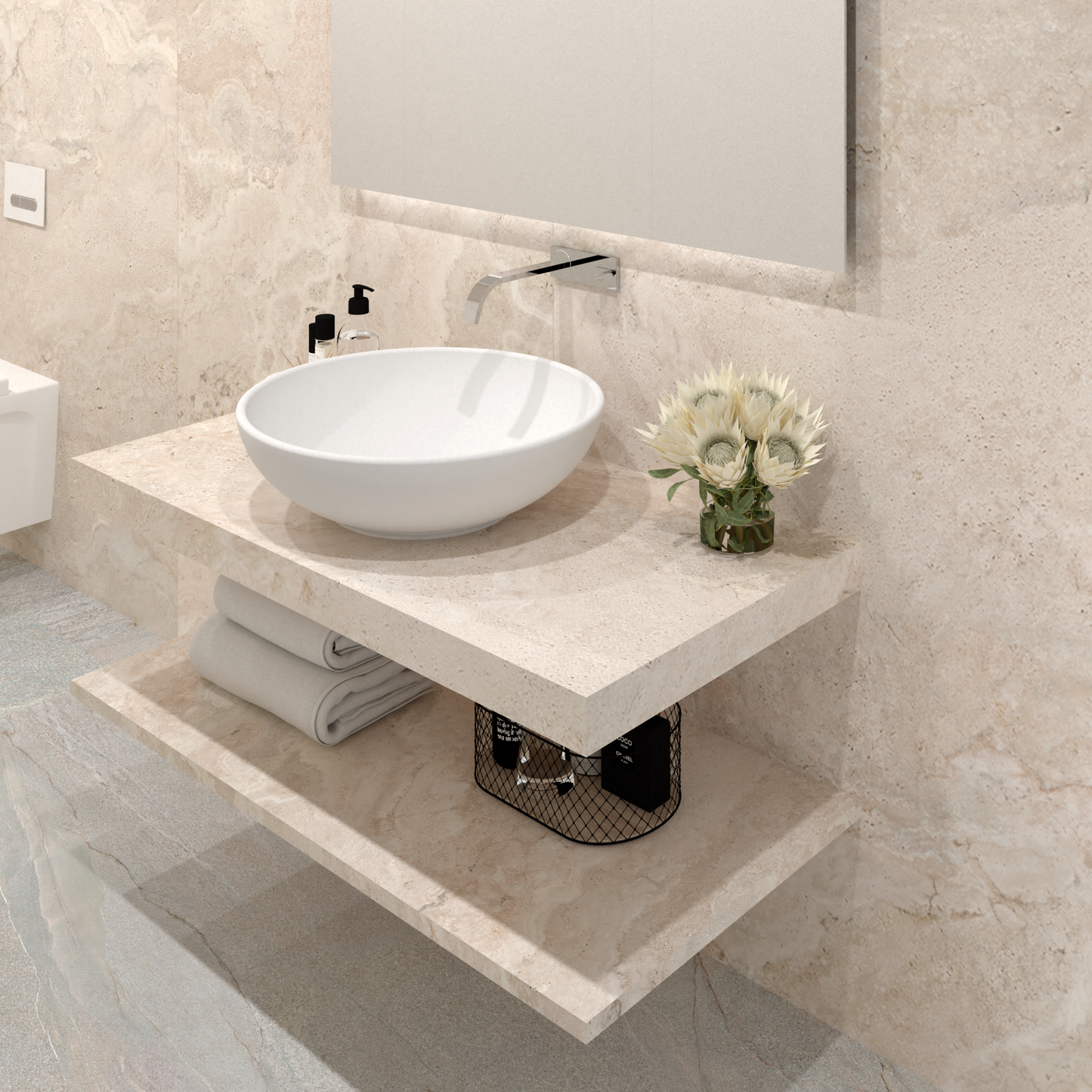 Washbasin Double overlapping basin mod. Giulia - 150 x 55 x 15 cm 