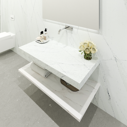 Washbasin Double overlapping basin mod. Giulia - 150 x 55 x 15 cm 