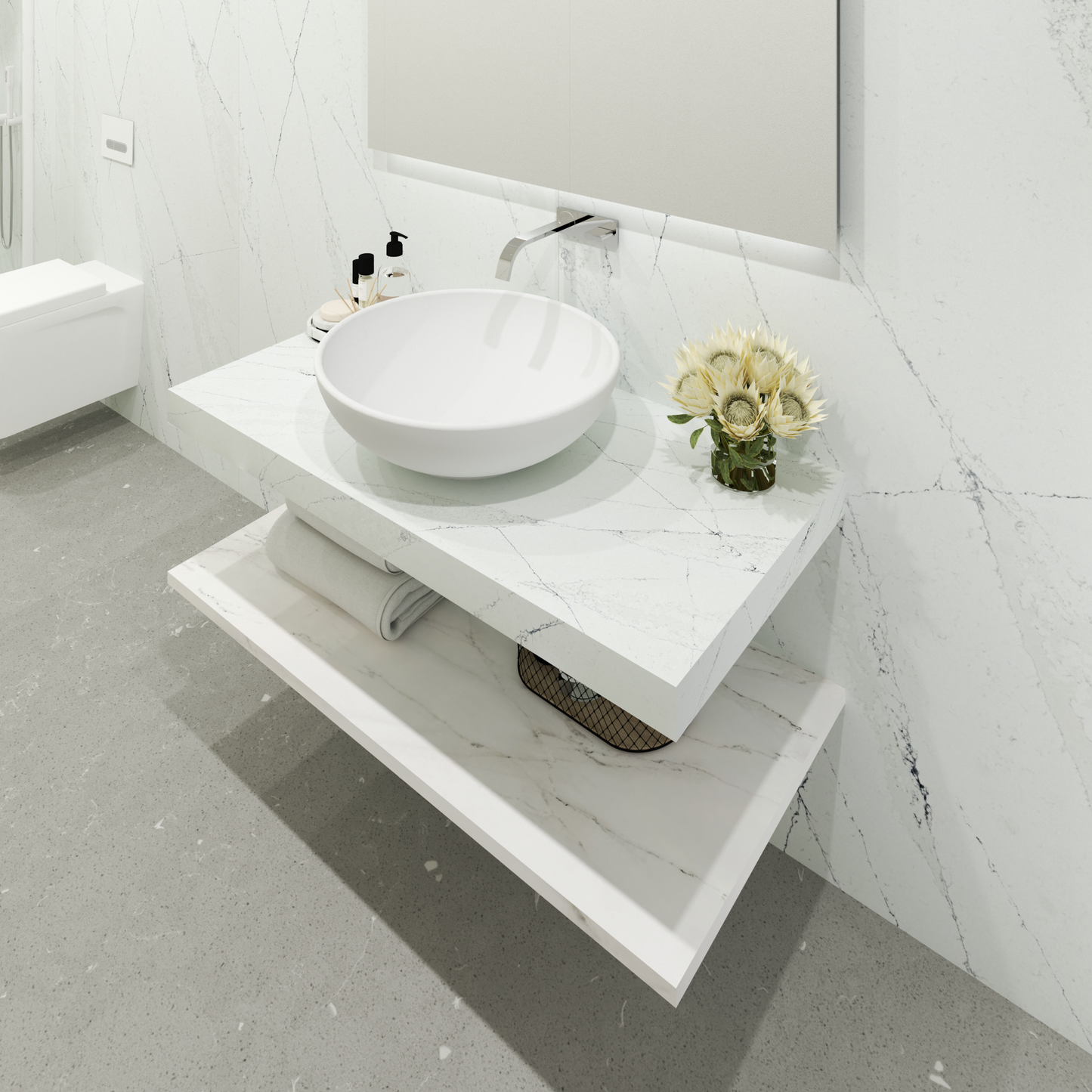 Washbasin Double overlapping basin mod. Giulia - 150 x 55 x 15 cm 