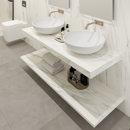 Washbasin Double overlapping basin mod. Giulia - 150 x 55 x 15 cm 