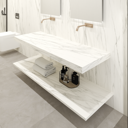 Washbasin Double overlapping basin mod. Giulia - 150 x 55 x 15 cm 