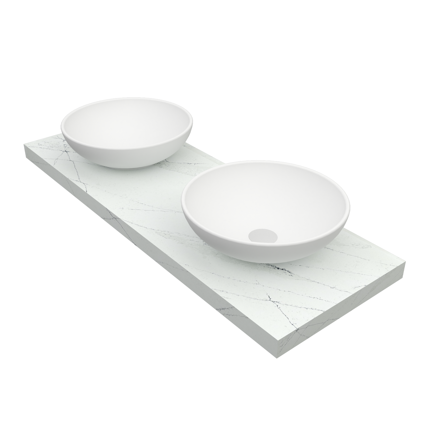 Washbasin Double overlapping basin mod. Giulia - 150 x 55 x 15 cm 