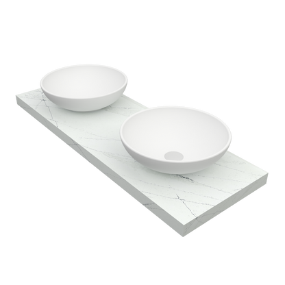 Washbasin Double overlapping basin mod. Giulia - 150 x 55 x 15 cm 