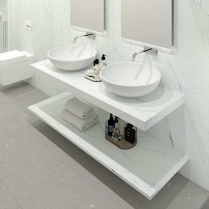 Washbasin Double overlapping basin mod. Giulia - 150 x 55 x 15 cm 