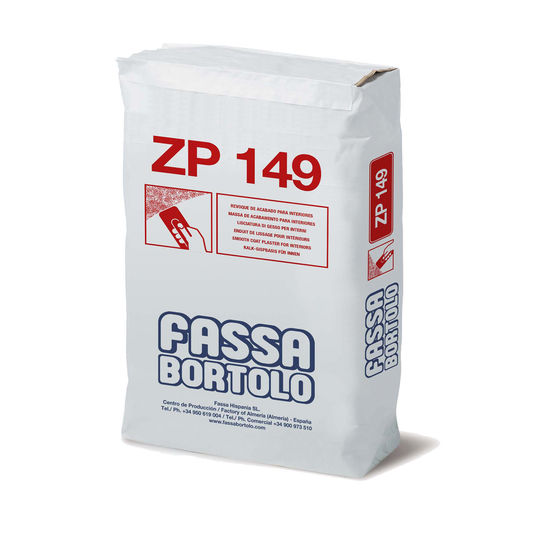 ZP 149 - Reboco alisante à base de gesso para interiores e reboco fino de reabilitação para a regularização no interior de superfícies rústicas como o gotelé. - Fassa Bortolo