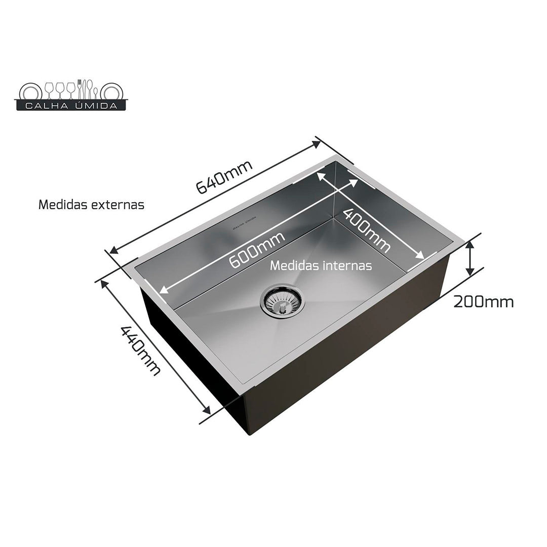 Lavabo da appoggio Quadratta Grondaia 600x400