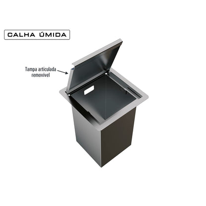 Pattumiera Quadratta Cucina a Tramoggia 5l