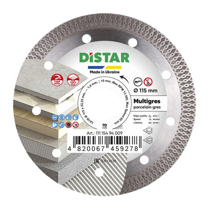 DIAMOND CUTTING BLADE 1A1R Ø 115 mm to Ø 125 mm MULTIGRES