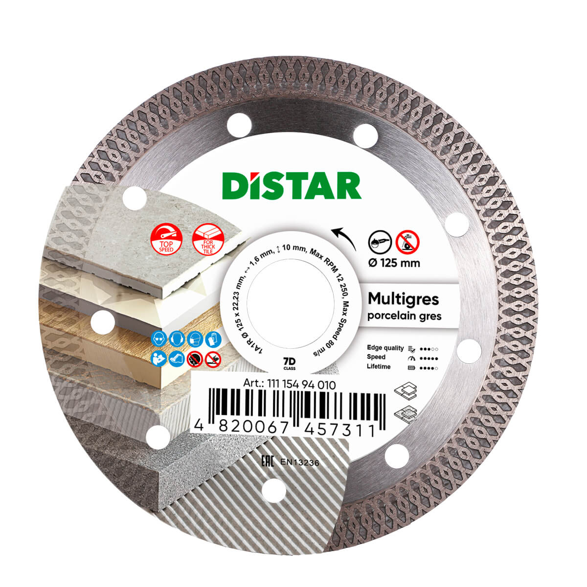 DIAMOND CUTTING BLADE 1A1R Ø 115 mm to Ø 125 mm MULTIGRES