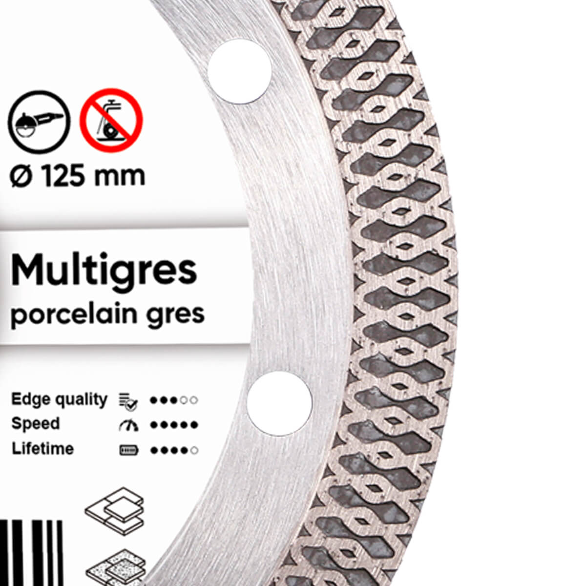 DIAMOND CUTTING BLADE 1A1R Ø 115 mm to Ø 125 mm MULTIGRES