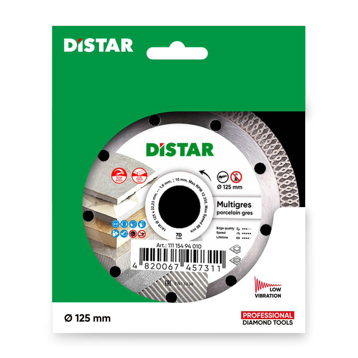 DIAMOND CUTTING BLADE 1A1R Ø 115 mm to Ø 125 mm MULTIGRES